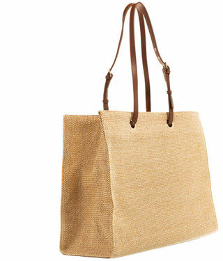  Shopper Shopping Bag Raffia in fawn