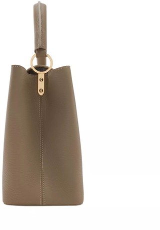  Satchel Bag Femme Forte Zarah Taupe Calfskin Leather Handbag in Taupe