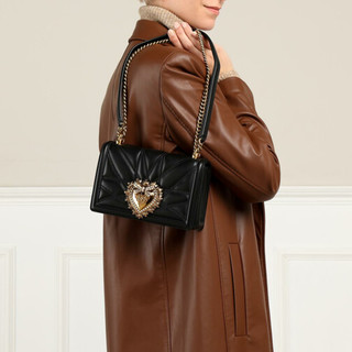 Dolce&Gabbana Tote Devotion Matelasse Quilted Shoulder Bag in black