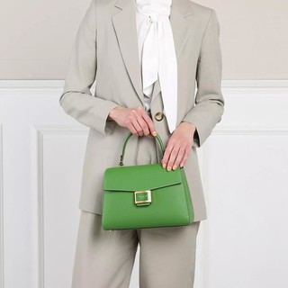  New York Satchel Bag Katy Textured Leather Medium Top Handle Gr. unisize in Grün