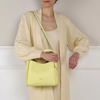  New York Tote Knott Whipstitched Pebbled Leather Medium Crossbod in yellow