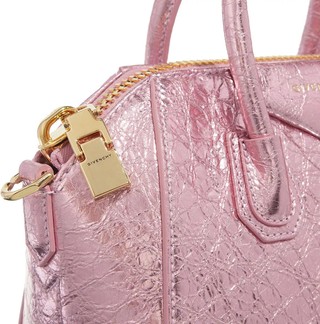  Tote Mini antigona Bag in Laminated Leather in pink