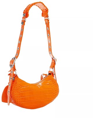  Crossbody Bags Le Cagole XS Shoulder Bag Crocodile Embossed in orange