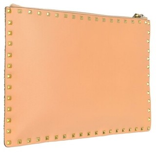  Garavani Clutches Large Flat Pouch Leather in gold