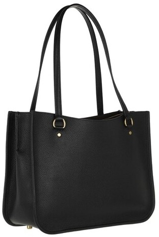  Shopper Polished Pebble Leather Tyler Carryall in black