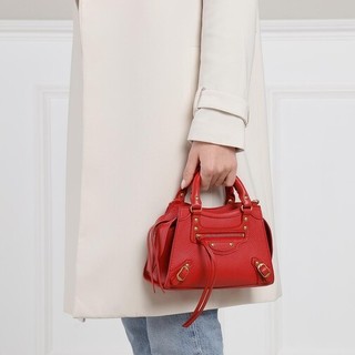  Satchel Bag Neo Classic Mini Top Handle Bag Grained Calfskin in red