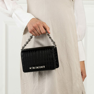  Clutches The Four Ring Mini Chain Clutch Leather in black