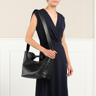  Tote The Bow Small Handle Bag Leather in black