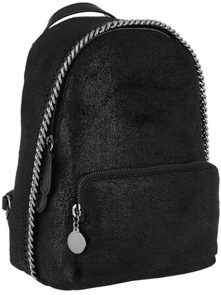  Rucksack Falabella Mini Zip Around Backpack Shaggy Deer in schwarz