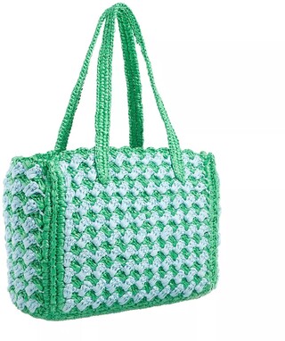  New York Tote High Tide Striped Crochet Shopping Bag Raffia Gr. unisize in Blau