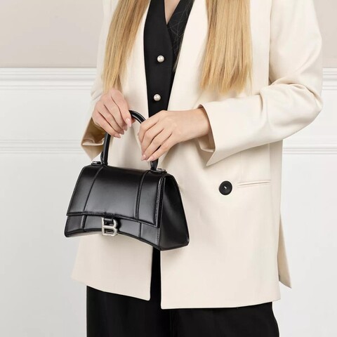Balenciaga Crossbody Bags Hourglass Small Handle Bag Leather Gr. unisize in Schwarz