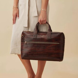  Aktentaschen Honoré anique croco brown calfskin leather handbag Gr. unisize in Braun