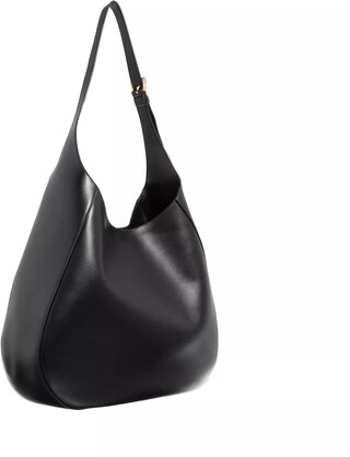  Hobo Bag Large Leather Shoulder Bag With Topstitching Gr. unisize in Schwarz