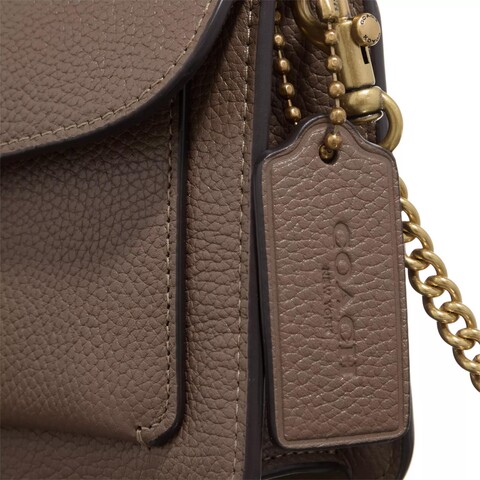 Coach Crossbody Bags Polished Pebble Leather Tabby Chain Clutch Gr. unisize in Braun