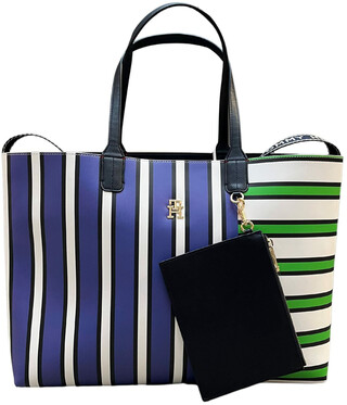  ICONIC TOMMY TOTE STRIPE MIX grün