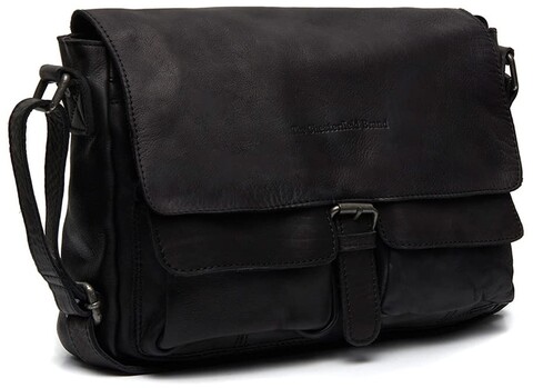 The Chesterfield Brand Schultertasche A5 'Zürich', Washed Waxed Pull Up, Schwarz