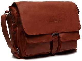  Schultertasche A5 'Zürich', Washed Waxed Pull Up, Cognac