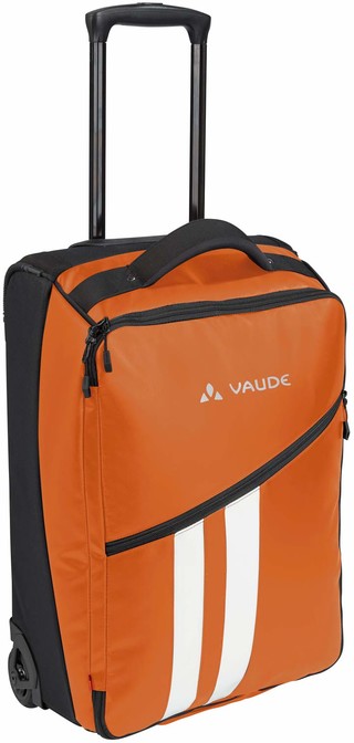  Reisetasche mit Rollen orange Stoff beschichtet