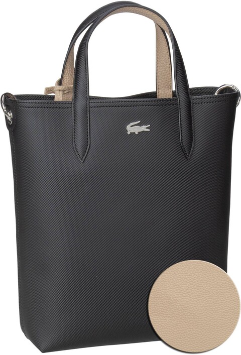 Lacoste anna Vertical Shopping Bag 2991 Black/Warm Sand (6.4 Liter)
