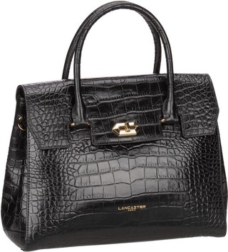  Exotic Lézard & Croco Handbag Black (10.1 Liter)