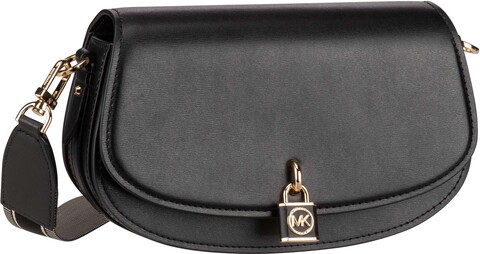 Michael Kors Mila Medium Sling in Black (2.6 Liter), Saddle Bag
