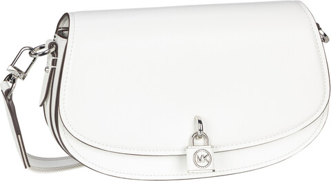 Michael Kors Mila Medium Sling in Optic White (2.6 Liter), Saddle Bag