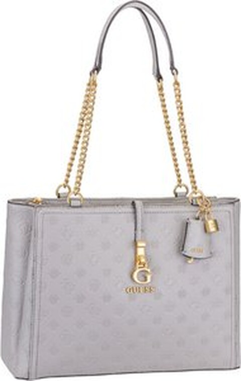 Guess James Logo Girlfriend Carryall in Taupe Logo (9.2 Liter),