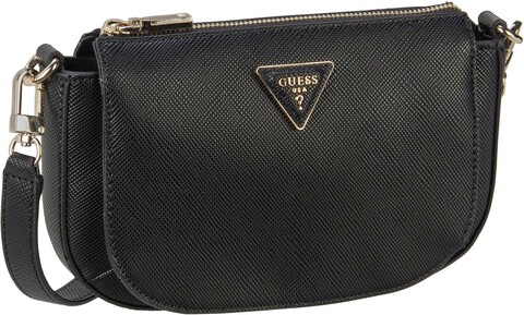 Guess Brynlee Mini Triple Compartment Crossbody in Black (1.9 Liter),