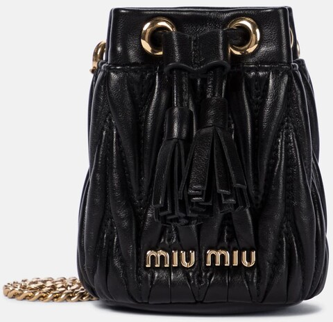 Miu Miu Bucket-Bag Mini aus Leder