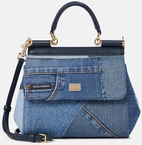 Dolce & Gabbana Tote Sicily Small aus Denim und Leder