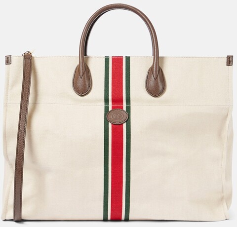 Gucci Faltbare Tote Large aus Leinen