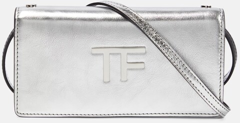 Tom Ford Schultertasche TF Mini aus Metallic-Leder