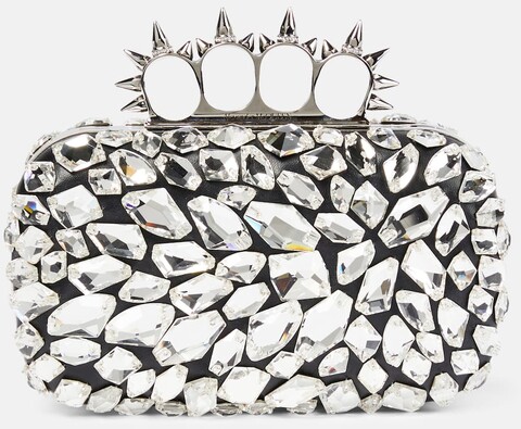 Alexander McQueen Clutch Four Ring mit Kristallen