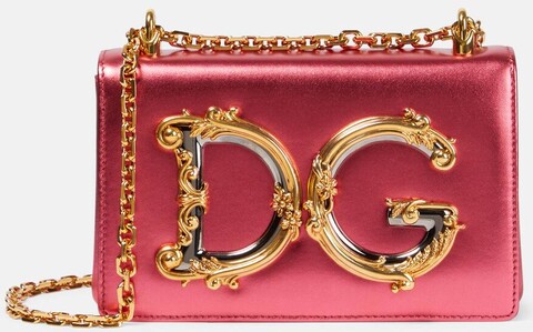 Dolce & Gabbana Schultertasche DG Girls aus Metallic-Leder