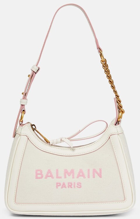 Balmain Schultertasche Small aus Canvas