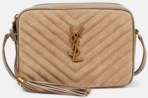 Saint Laurent Schultertasche Lou aus Veloursleder und Leder