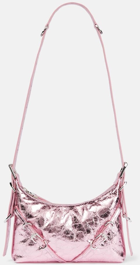 Givenchy Schultertasche Voyou Mini aus Metallic-Leder